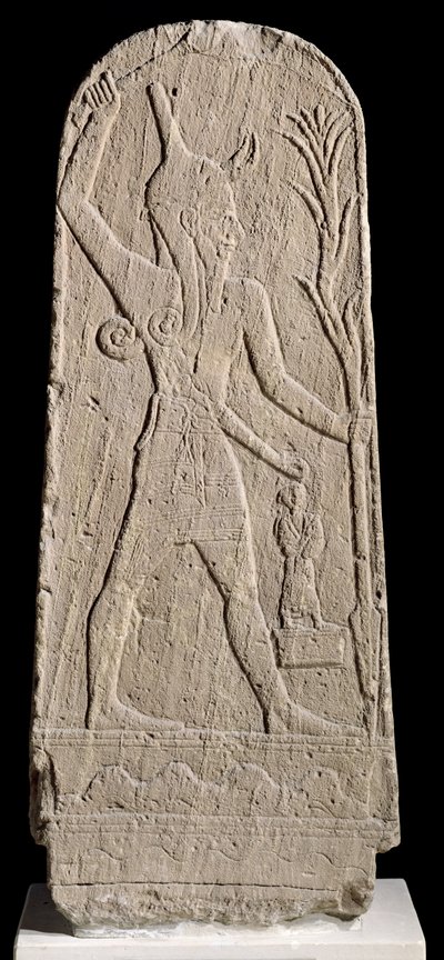 Il dio della tempesta Baal con un fulmine, da Ugarit (Ras Shamra) c.1350-1250 a.C. da Assyrian School